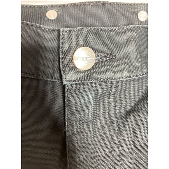 Carhartt Mens Black Buck Saw Logger Work Pants Size 44X30 FLAWED READ - Picture 3 of 9